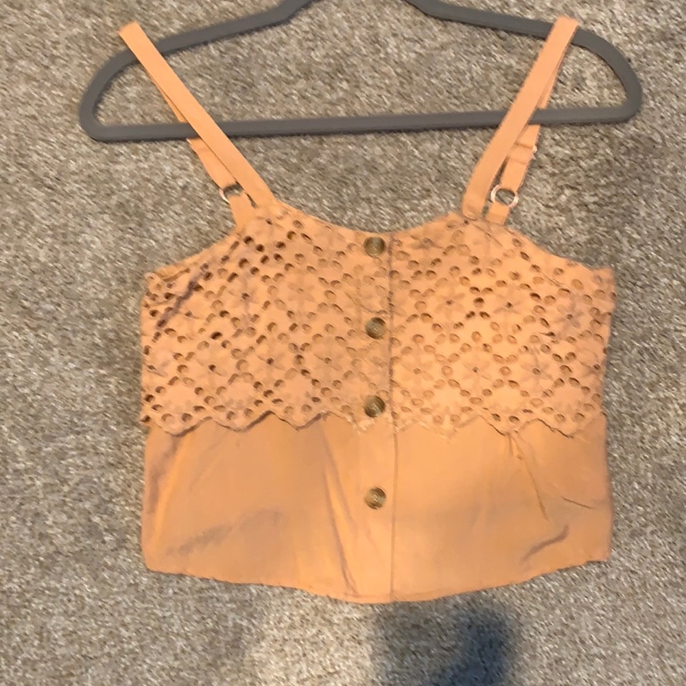 NWOT peach crop top tank. Super cute!